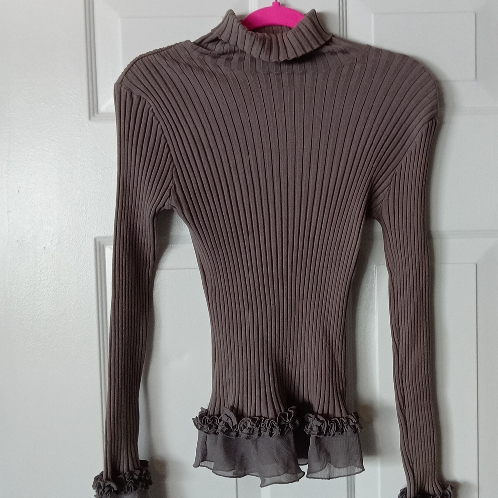 Tracie Martyn Brown Ribbed Top